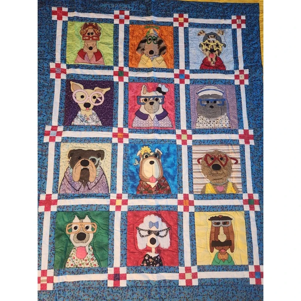 Amy Bradley Dazzling Dogs Pattern Handmade Quilt Appliqué Design~69